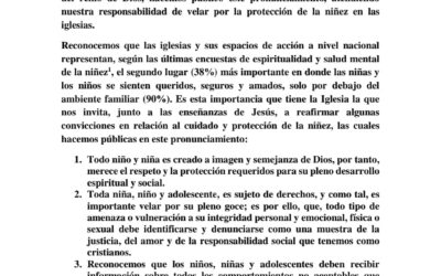Alianza Evangélica de El Salvador se pronunció a favor de la defensa de la niñez, adolescencia y juventud
